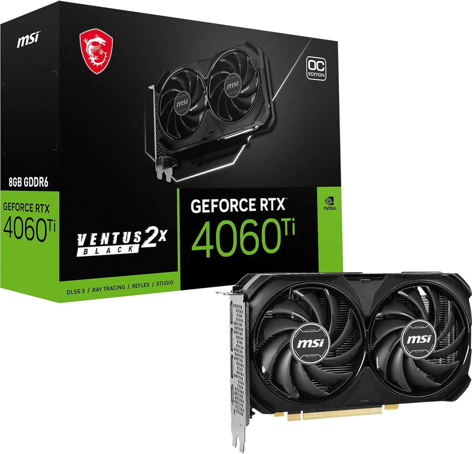 Scheda grafica MSI GeForce RTX 4060 Ti VENTUS 2X BLACK 8G OC