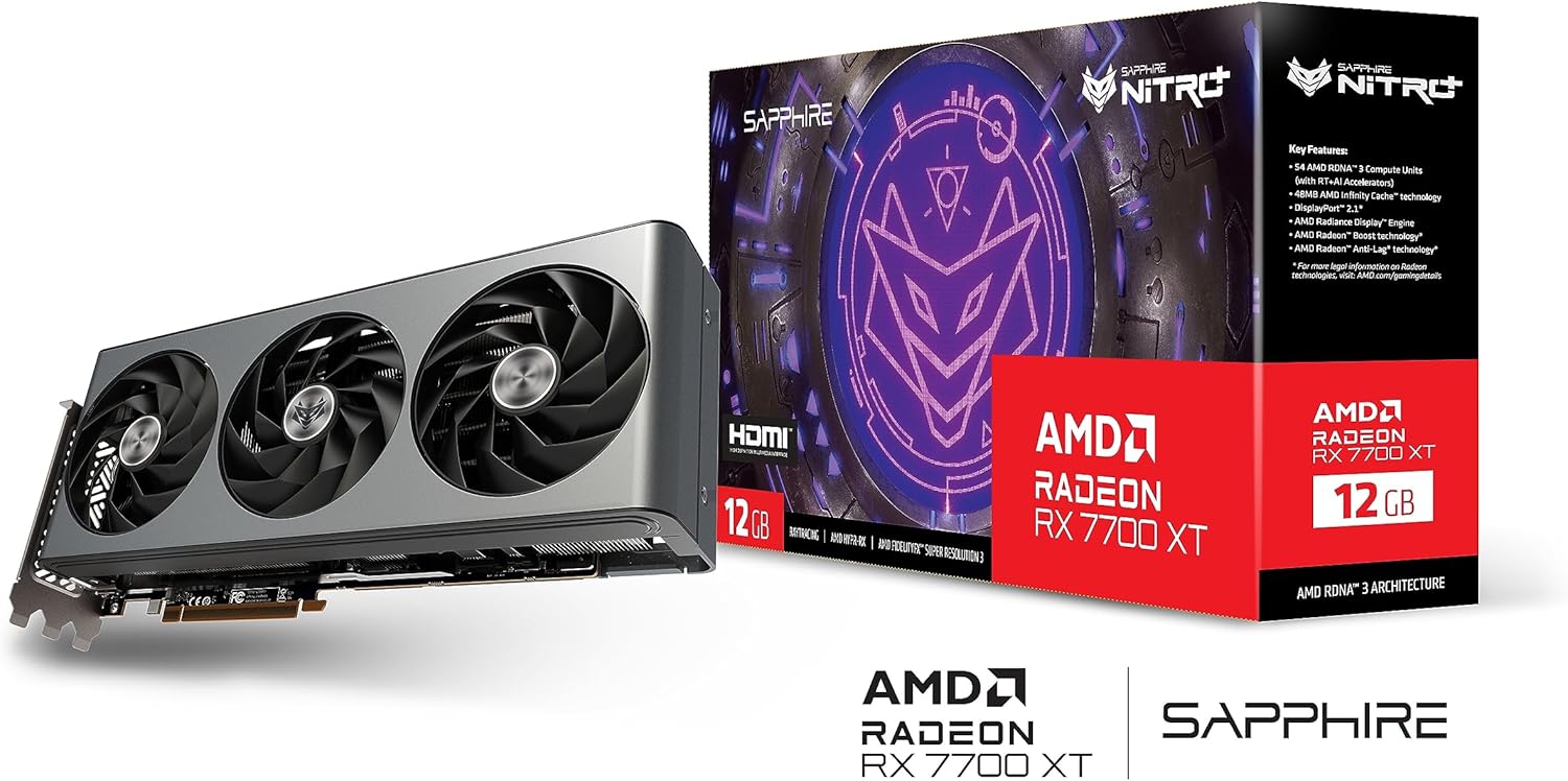 SAPPHIRE Radeon RX 7700 XT NITRO+ GAMING OC 12G Scheda grafica